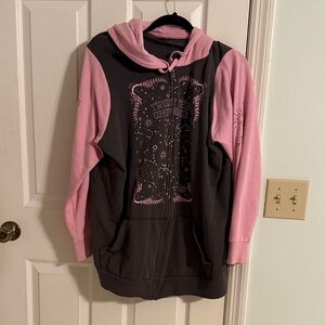Pink and gray torrid zip hoodie